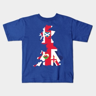 Flags Map Of Great Britain Kids T-Shirt